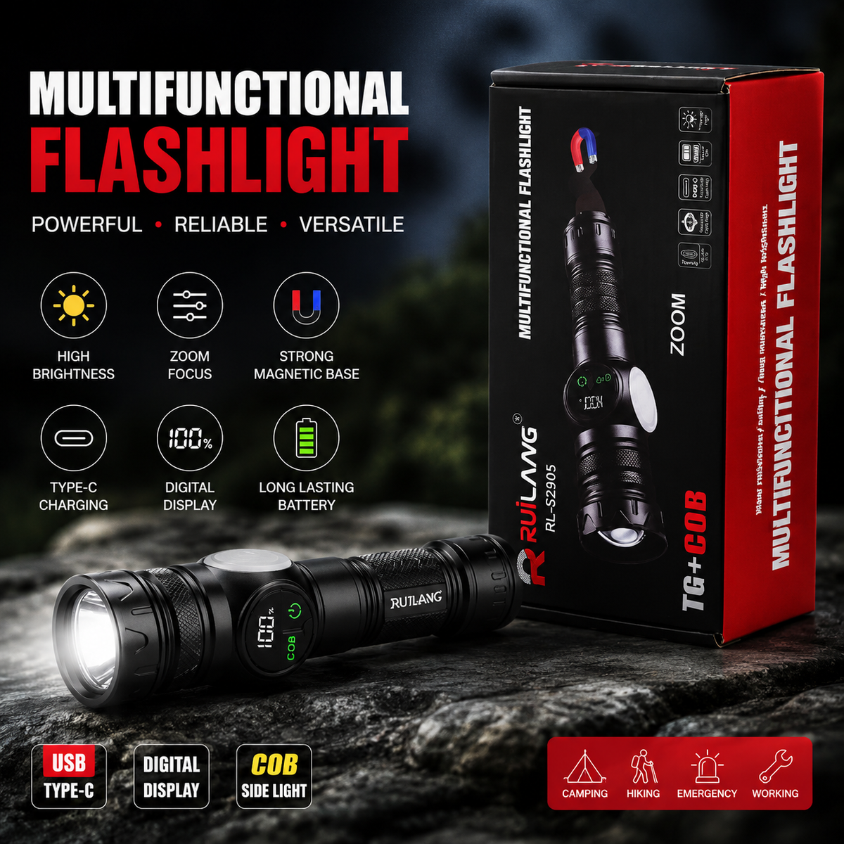 Rechargeable LED Tactical Flashlight